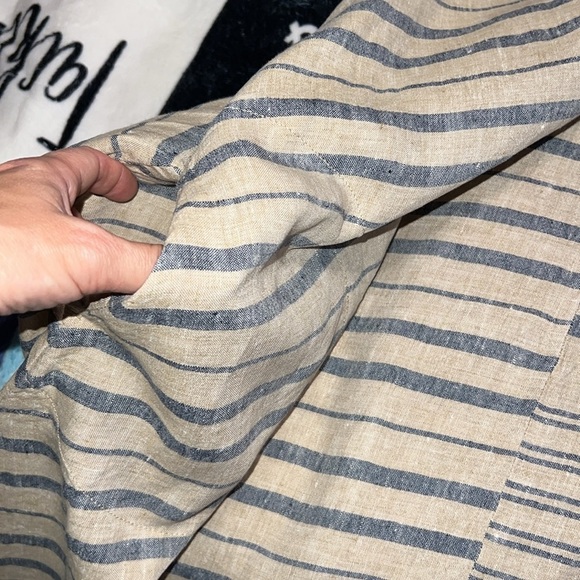 Purejill linen size small sleeveless 100% linen dress with pockets & side slits - Picture 9 of 16